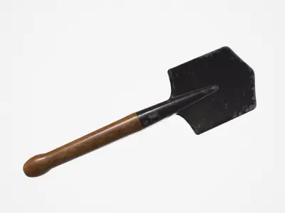 Short shovel Low-poly 3D model