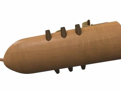 Wooden ship toy 8 Free 3D model