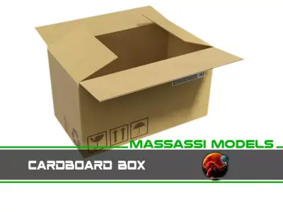 Cardboard box animation 3D model