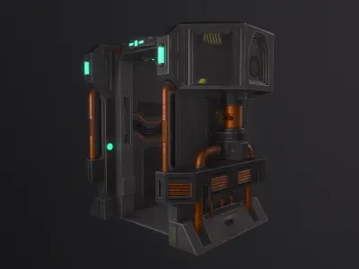 Scifi Chamber Low-poly 3D model purchase