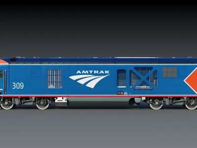 Locomotive Siemens Charger ALC-42 Blue Low-poly 3D model