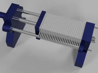 Pressure plate filter machine Low-poly 3D model