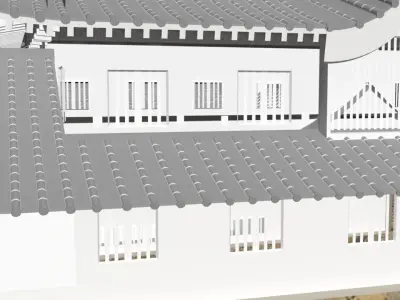 Himeji Castle famous historical site Low-poly 3D model