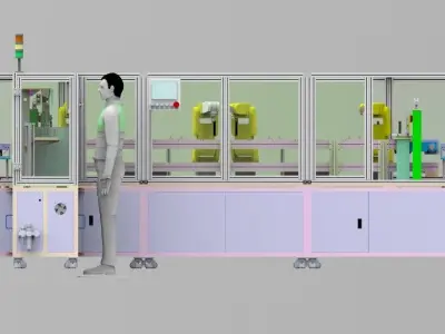 Headphone automatic polishing production line 3D model