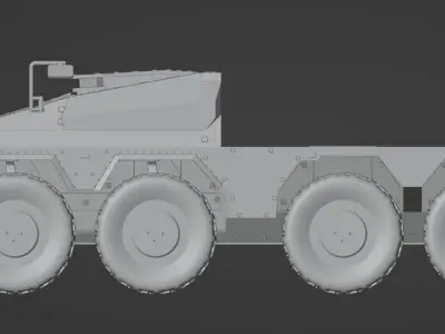 Scalable Boxer armored fighting vehicle without modules 3D print model