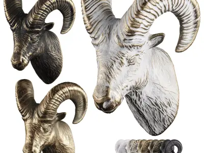 Ram Goat Head Trophy by lllax 3D model