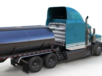 Peterbilt 377 tanker truck Low-poly 3D model