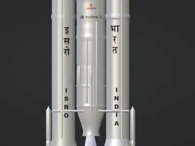 ISRO Human Rated LVM3 Rocket 3d Model Low-poly 3D model