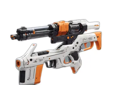 3d gun Low-poly 3D model purchase