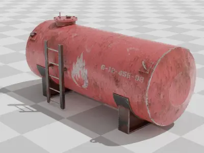 Oil Tank Low-poly 3D model