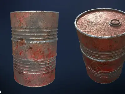 Oil Drum Low-poly 3D model purchase