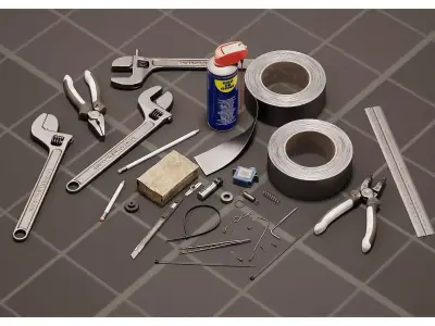 Assorted Workshop Tools and Accessories pack 3D model