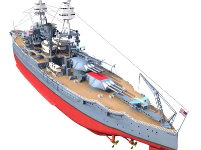 BB-39 USS Arizona 1941 Battleship 3D model