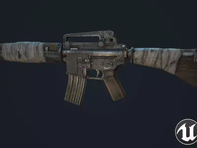M16 M ar - rifle Low-poly 3D model