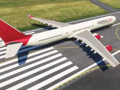 Airbus A340-600 European Cargo 3D model Low-poly 3D model