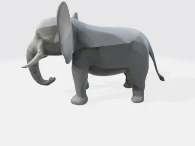 Lowpoly elephant 3D model