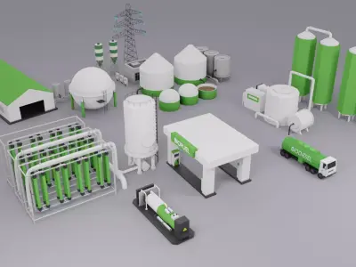 Bio Fuel Production Plant Assets 3D model