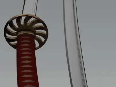 Japanese Katana Low-poly 3D model purchase