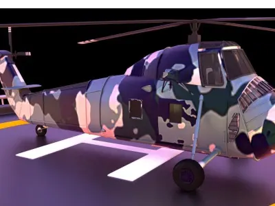 Military helicopters pack Low-poly 3D model