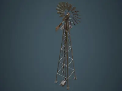 Windmill 1B Low-poly 3D model