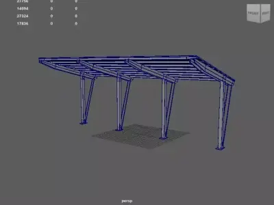Carport Car Metall 3D model