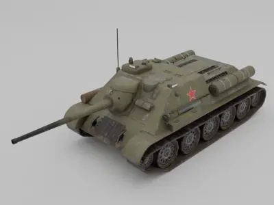 SU-85 Tank Destroyer Low-poly 3D model