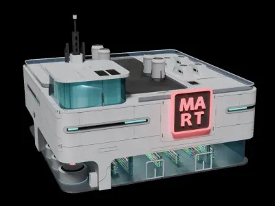 Sci-fi supermarket 3D model