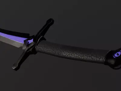 medieval   fantasy sword The Violet Requiem vol2-game ready PBR Low-poly 3D model