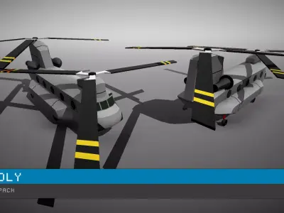 Low Poly Helicopters Pack Low-poly 3D model