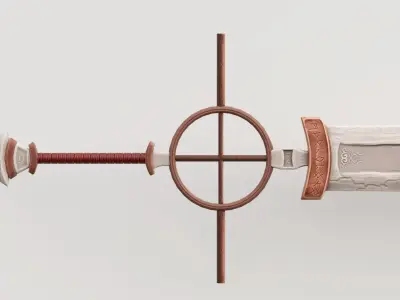 Stylized Rustic Sword Low-poly 3D model