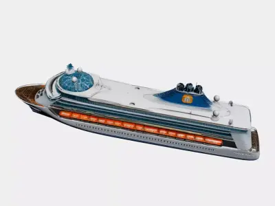 Modern Luxury Cruise Ship - Sleek 3D Ocean Liner Model 03 3D model