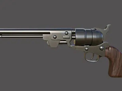 Revolver High Poly 2 Free low-poly 3D model