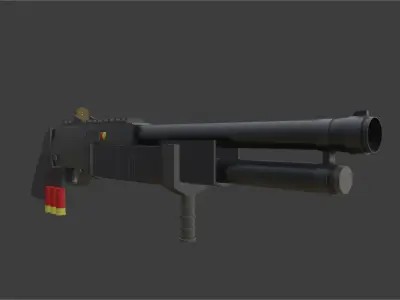 LowPoly ShotGun gun Low-poly 3D model