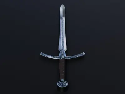 Low Poly Medieval Swords 3D Model PBR Low-poly 3D model