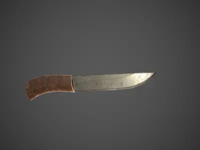 Low Poly Medieval Knife Low-poly 3D model