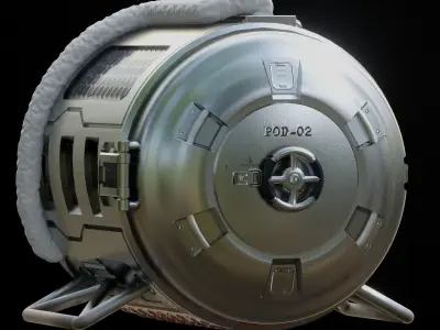 Living pod airlock module  Free 3D model