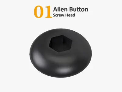 Screw Heads Collection 1 Low-poly 3D model