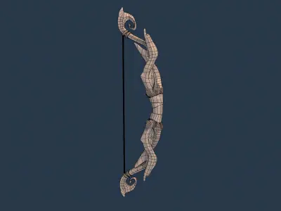 Stylized Elemental Bow Low-poly 3D model