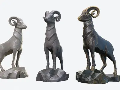 Animal Sculpture 2 3D Model Pack