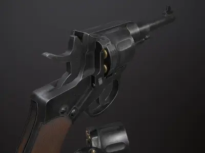 Nagant M1895 Revolver Low-poly 3D model purchase
