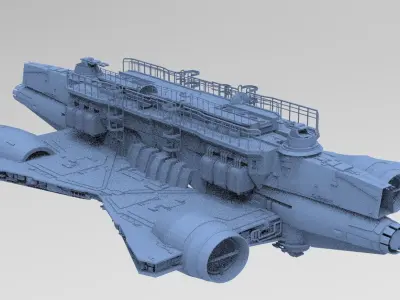 Floating Convoy Ship 3D model