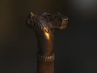 Sword of the Wolf School Low-poly 3D model