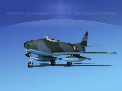 North American F-86 Sabre Jet Denmark 3D model