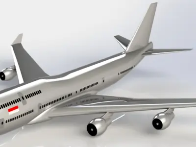 Airplane Boeing 747-100 model 3D model