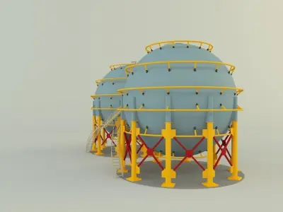 round gas tank 3D model