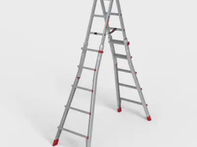 ALUMINIUM TELESCOPIC LADDER Low-poly 3D model