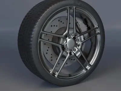 luxury sport car wheel Free 3D model