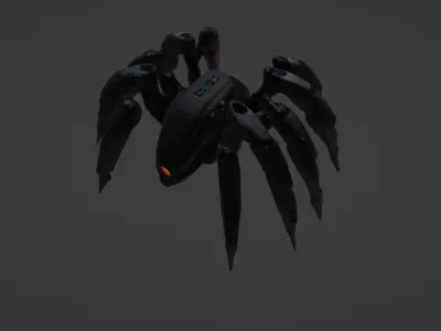 Futuristic Mechanical Spider Robot  3D model
