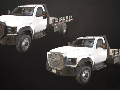 Medium Duty Truck VX400 - Flatbed Low-poly 3D model