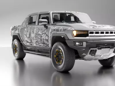 Hummer EV 2022 Rigged 3D Model  4K PBR  Blender 3D model